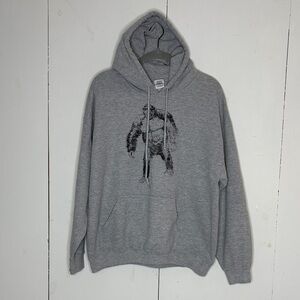 Sasquatch grey cotton blend hoodie size Large